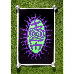 Hole Courtney Love Flocked Poster Black Light VTG 1995 Winterland Scorpio NOS